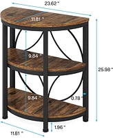 Tribesigns Half Round End Table, 3