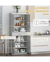 Streamdale Furniture Modern Pantry Cabinet with Doors, Drawer, Adjustable Shelves, Grey