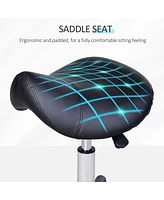 Rolling Salon Stool with Ergonomic Faux Leather
