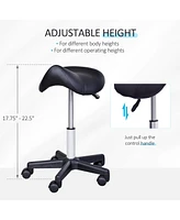 Rolling Salon Stool with Ergonomic Faux Leather