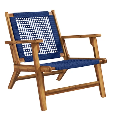 Streamdale Furniture Acacia Wood Adirondack Chair with Pp Rope Weave