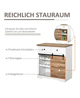 Farmhouse Coffee & Wine Cabinet with Storage