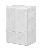 Homcom Portable Wardrobe Closet w/ 6 Cube Compartments, White