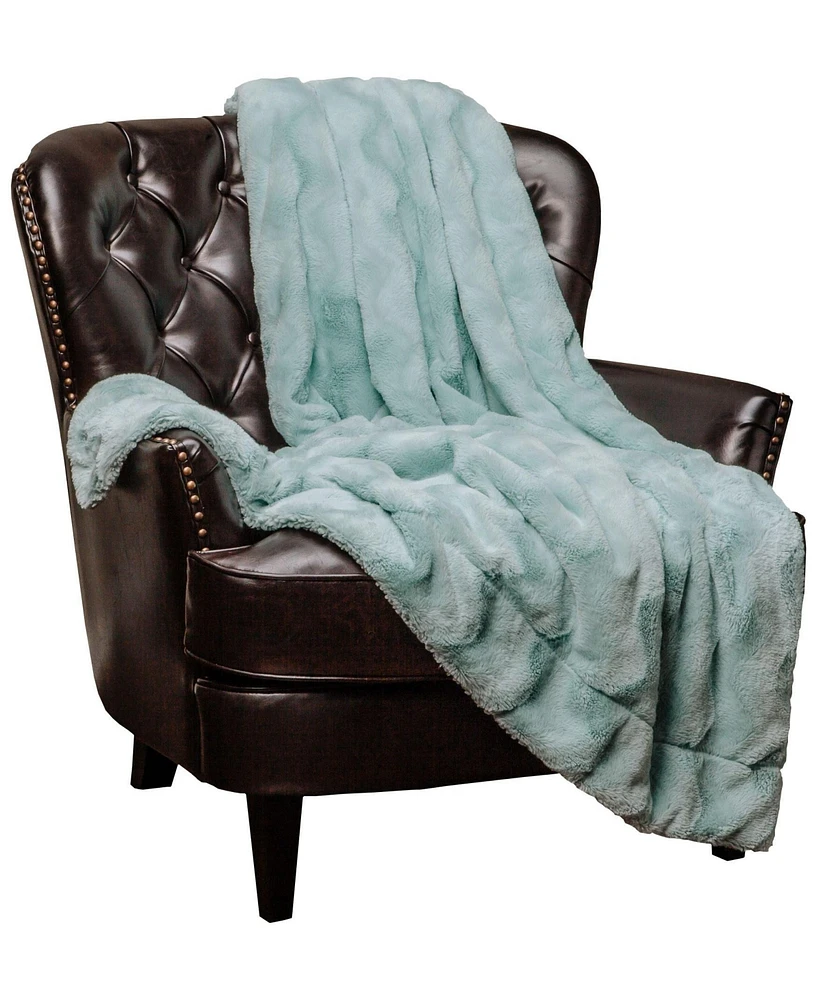 Chanasya Premium Soft Wave Faux Fur Throw Blanket - Soft, Lightweight Reversible Sherpa & Minky 50" x 65” Yellow Solid