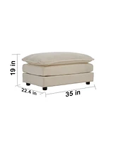 Streamdale Furniture Chenille Fabric Ottomans for Sofa Sets (2, 3, 4 Seaters) - Beige