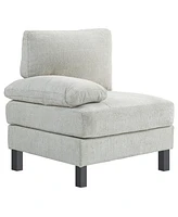 Homcom Accent Chair Left Side Module for Modular Sectional Sofa Cream