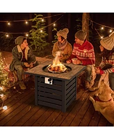 Sugift Square Propane Fire Pit Table with Lava Rocks and Rain Cover