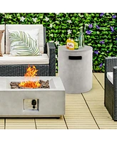 Sugift Outdoor Weather Resistant Tank Hideaway Table Fits Standard 20 Lbs Propane Gas Tank for Fire Pits