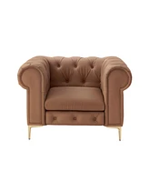 Nicole Miller Raeleigh Leather Pu Chesterfield Club Chair