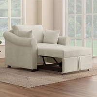 Streamdale Furniture Chenille Convertible Sleep Chair, 3-in-1 Lounger to Bed