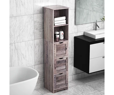 Streamdale Furniture Tall Bathroom Pantry Cabinet with Drawers, Shelves, & Open Storage