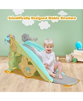 Vebreda 4-in-1 Rocking Horse and Slide Set for Kids-Blue