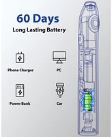 MySmile Electric Toothbrush for Adults, Rechargeable Sonic Electronic with 6 Brush Heads and Travel Case, 2 Mins 5 Modes Smart Timer, 48000