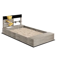 Streamdale Furniture Wooden Sandbox with Liner, Kitchen Design, Sink for 3-7 Years Old