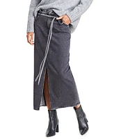 Hugo Women's Gatje Denim String-Belt Maxi Skirt