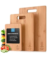 Zulay Kitchen Bamboo Wooden Cutting Boards - Premium 3-Piece Set