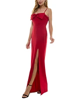 City Studios Juniors' Bow-Trim Gown