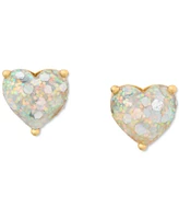 Kate Spade New York Gold-Tone Stone Heart Stud Earrings