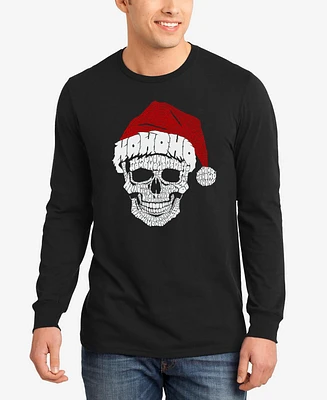 La Pop Art Men's Santa Skull Word Long Sleeve T-Shirt