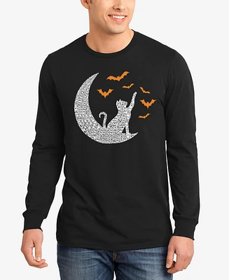 La Pop Art Men's Lunar Bats Word Long Sleeve T-Shirt