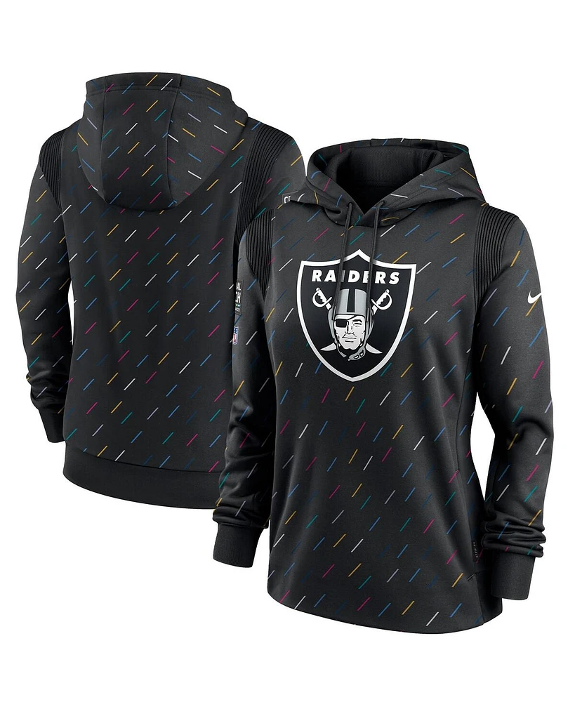 Nike Women's Anthracite Las Vegas Raiders Nfl Crucial Catch Therma Pullover Hoodie