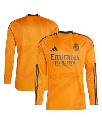 Adidas Men's Orange Real Madrid 2024/25 Away Replica Long Sleeve Jersey