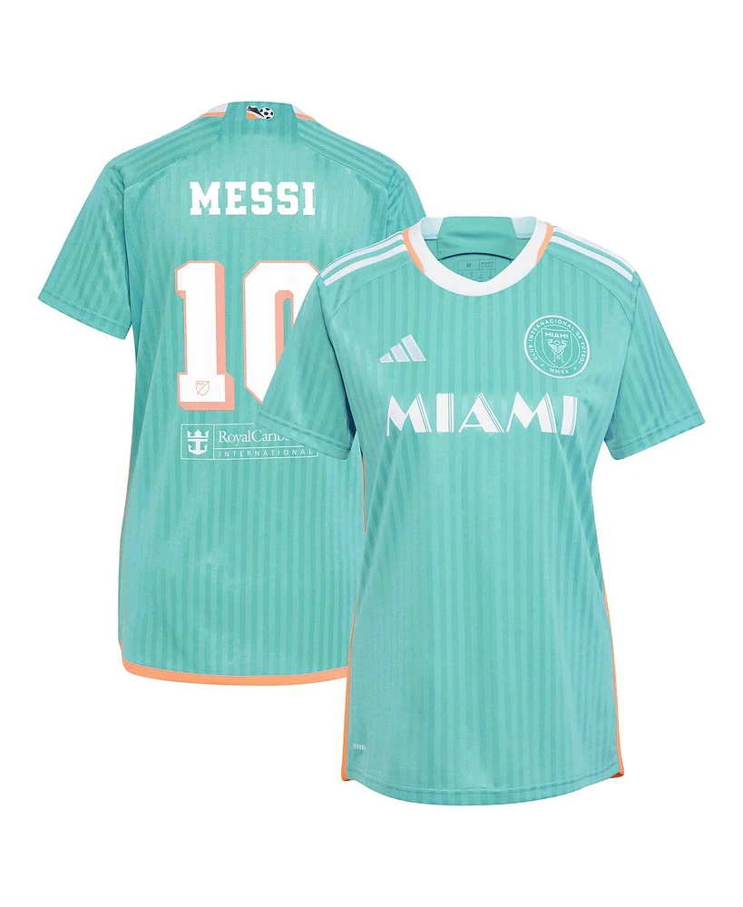 Adidas Women's Lionel Messi Aqua Inter Miami Cf 2024 Archive Replica Player Jersey