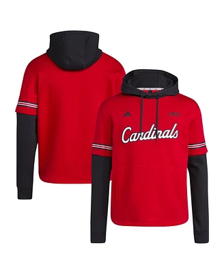 Adidas Men's Red Louisville Cardinals Pullover Baseball Jersey Hoodie