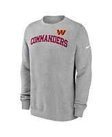 Nike Men's Heather Gray Washington Commanders Club Pullover Sweatshirt