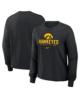 Nike Women's Black Iowa Hawkeyes Primetime University Boxy Long Sleeve T-Shirt