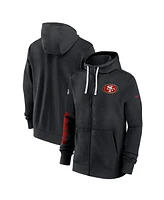 Nike Men's Black San Francisco 49ers 2024 Sideline Club Full-Zip Hoodie