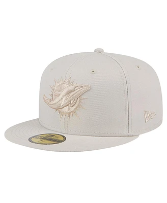 New Era Men's Stone Miami Dolphins Color Pack 59FIFTY Fitted Hat