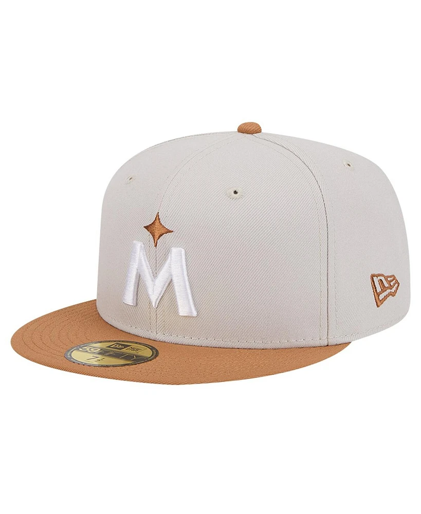 New Era Men's Khaki/Brown Minnesota Twins Two-Tone Color Pack 59FIFTY Fitted Hat