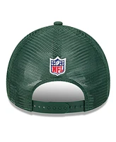 New Era Men's Stone/Green Green Bay Packers 2024 Sideline Historic 9FORTY A-Frame Trucker Adjustable Hat