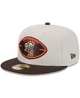 New Era Men's Stone/Brown Cleveland Browns 2024 Sideline Historic 59FIFTY Fitted Hat