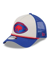 New Era Men's Stone/Royal Buffalo Bills 2024 Sideline Historic 9FORTY A-Frame Trucker Adjustable Hat