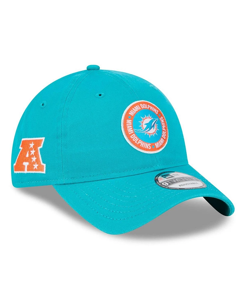 New Era Men's Aqua Miami Dolphins 2024 Sideline 9TWENTY Adjustable Hat