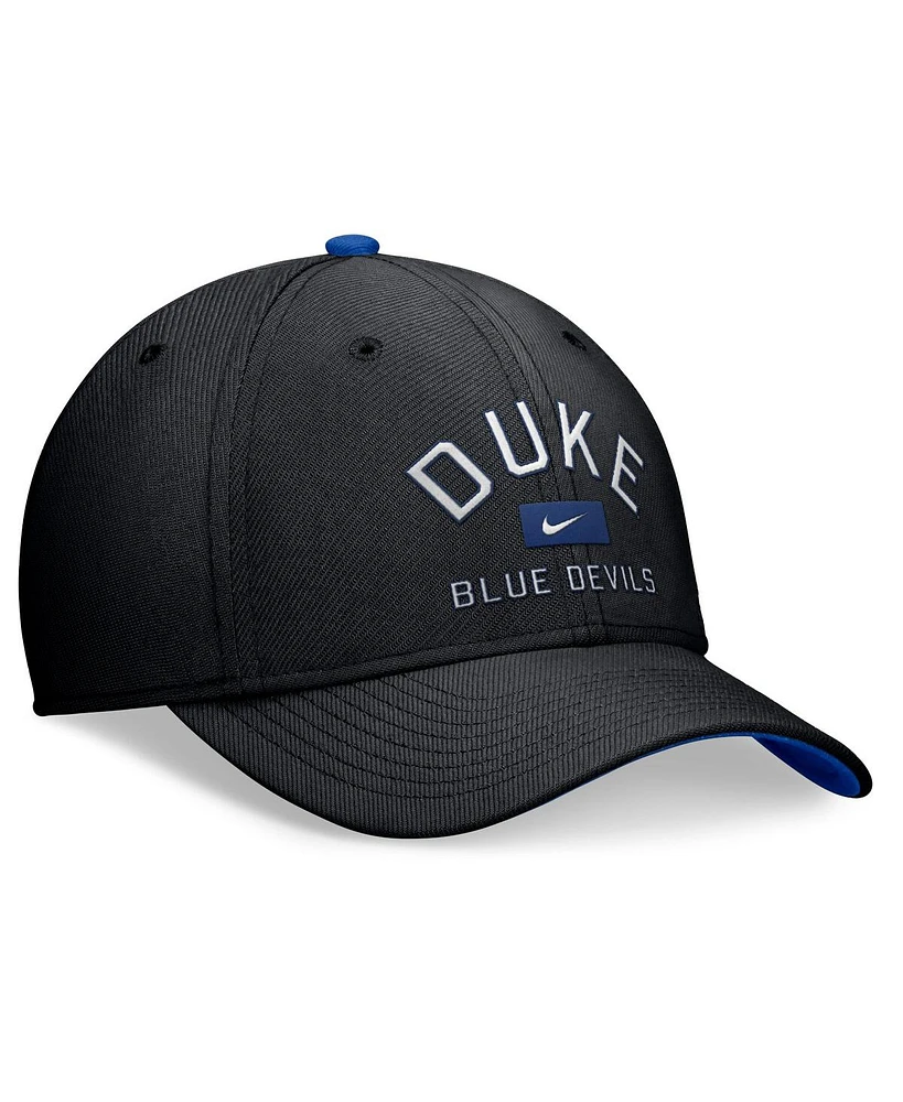 Nike Men's Black Duke Blue Devils Primetime Swoosh Flex Hat