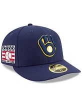 New Era Men's Navy Milwaukee Brewers National Baseball Hall of Fame Low Profile 59FIFTY Fitted Hat