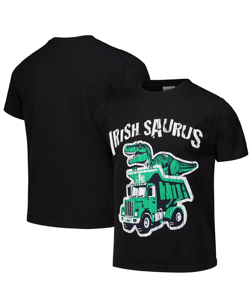 Comfortwash Big Boys and Girls Black Notre Dame Fighting Irish Dino Truck T-Shirt