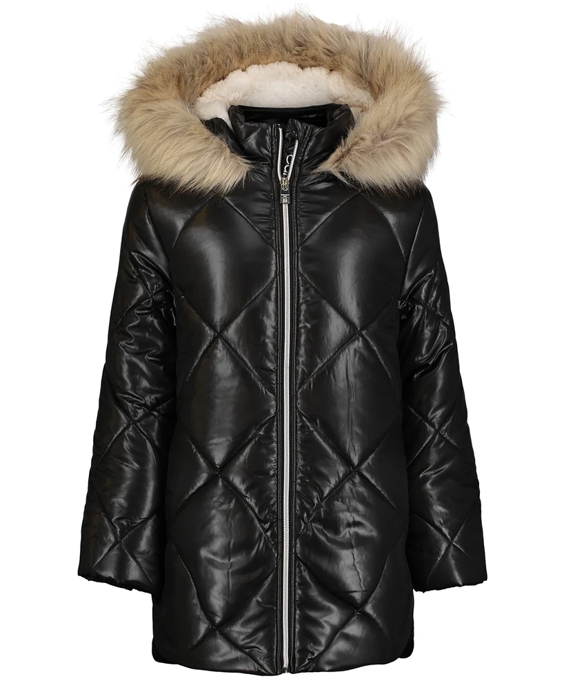 Calvin Klein Big Girls Diamond Quilt Puffer Jacket