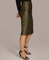 Donna Karan New York Women's Ruched Metallic Pencil Skirt