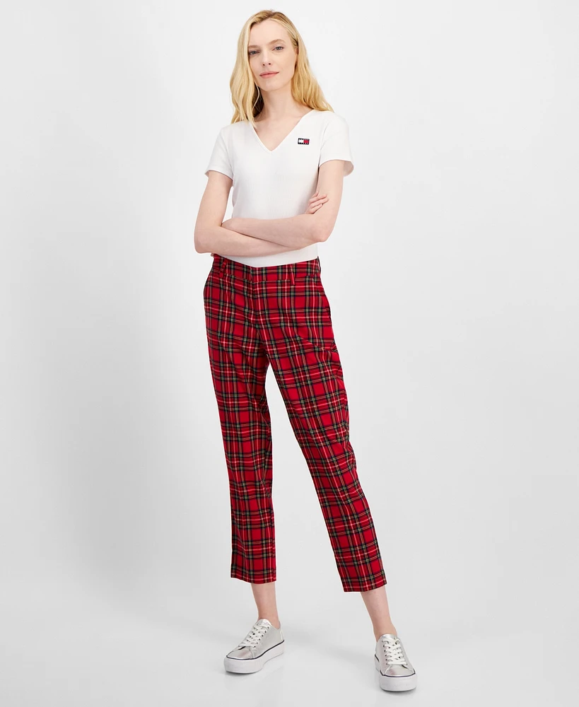 Tommy Hilfiger Women's Hampton Tartan Plaid Trousers