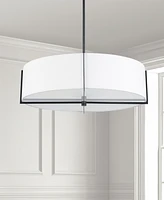 Dainolite 7" Fabric, Metal Preston 4 Light Pendant with Shade