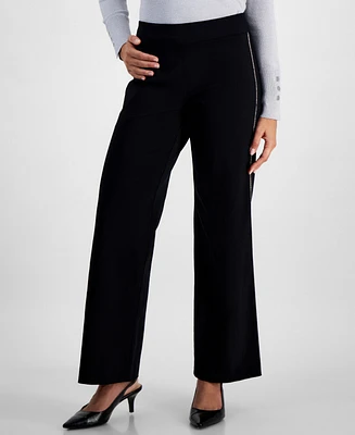 Jm Collection Petite Embellished Wide-Leg Pants, Created for Macy's