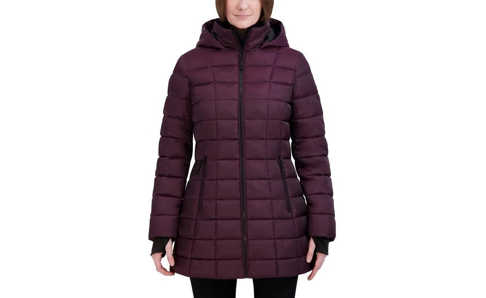 Hfx Women's Heavyweight Box Quilted Winter Puffer Parka Jacket