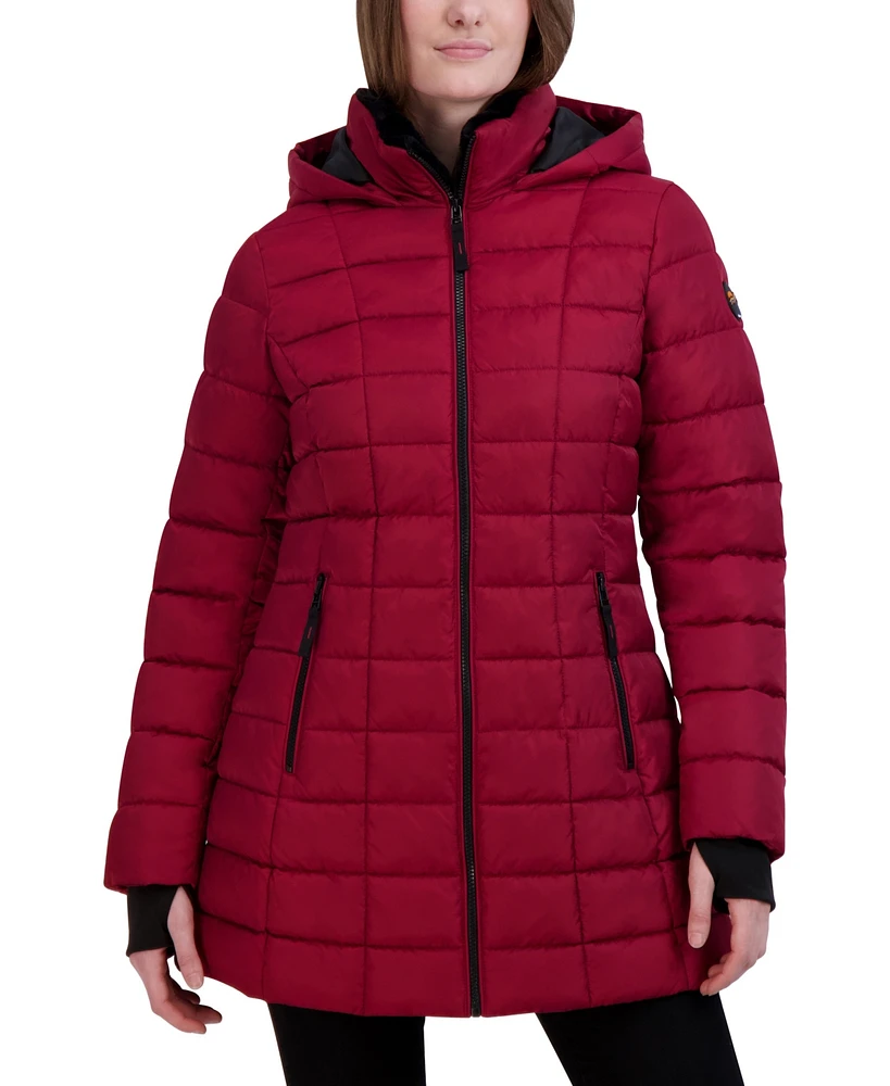 Hfx Women's Heavyweight Box Quilted Winter Puffer Parka Jacket