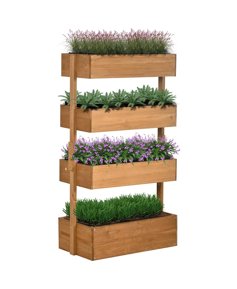 Simplie Fun 4-Tier Wooden Vertical Garden Planter