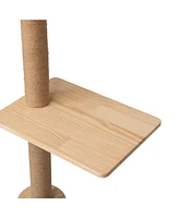 Streamdale Furniture Wall-Mounted Cat Tree with Scratching Pad and Hammock