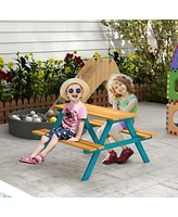 Streamdale Furniture Outdoor Kids Picnic Table Set with Wood Table and Benches for 4